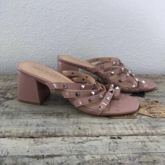 Public Desire Blush Studded Chunk Heels - Picture 4 of 7